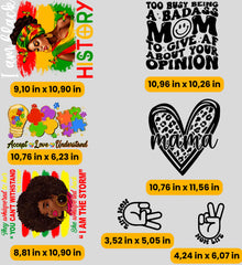 Black History, Autism Awareness, Empowered Moms | Ready-to-Print Mix Designs | 22x24 - EzPrintHouz