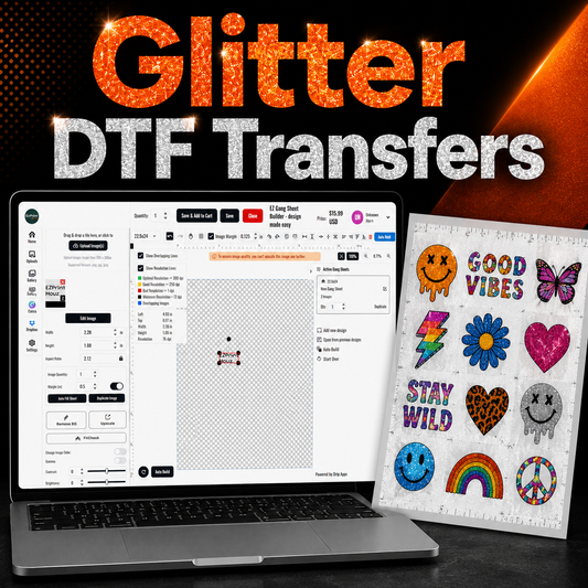 Custom Glitter DTF Gang Sheet Online Builder - EzPrintHouz