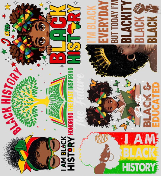 Black Youth & Empowerment DTF Gang Sheet | Ready-to-Print Cultural Pride Designs | 22x24