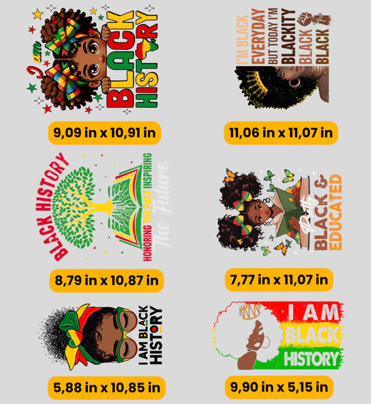 Black Youth & Empowerment DTF Gang Sheet | Ready-to-Print Cultural Pride Designs | 22x24