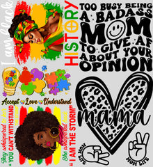 Black History, Autism Awareness, Empowered Moms | Ready-to-Print Mix Designs | 22x24 - EzPrintHouz