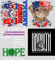 Patriotic Gnomes, Mental Health, Growth & Military Kids | Ready-to-Print Mix Designs | 22x24 - EzPrintHouz